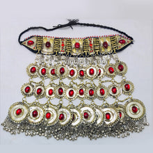 Load image into Gallery viewer, Vintage Layered Necklace With Red Glass Stones
