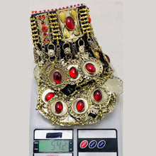 Load image into Gallery viewer, Vintage Layered Necklace With Red Glass Stones
