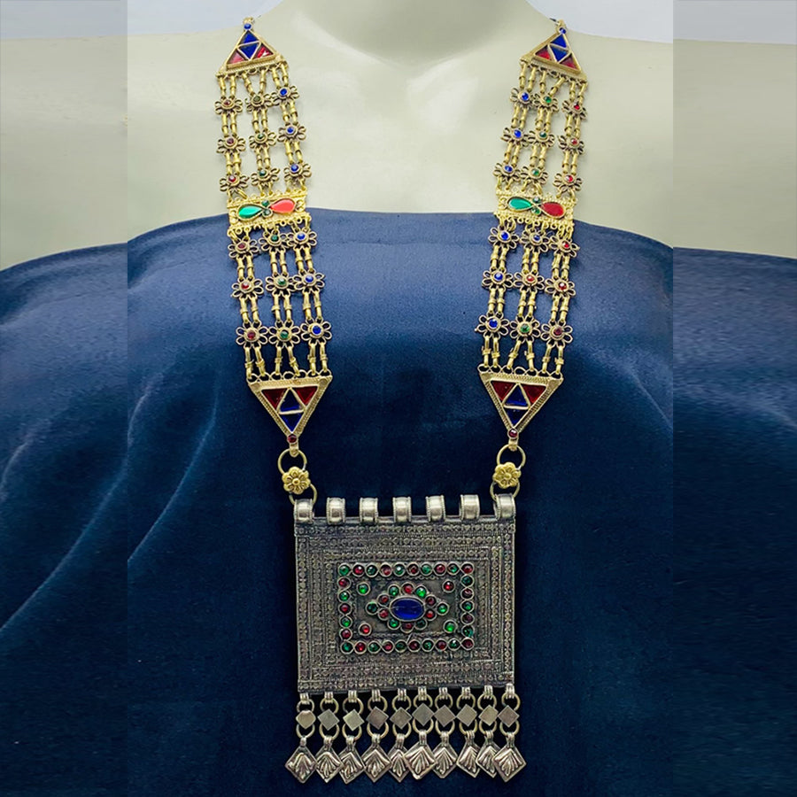 Vintage Long Chain Big Pendant Necklace