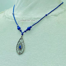 Load image into Gallery viewer, Vintage Lapis Lazuli Minimalist Pendant Necklace
