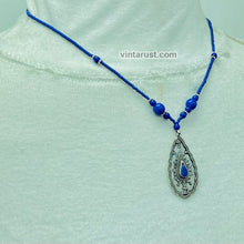 Load image into Gallery viewer, Vintage Lapis Lazuli Minimalist Pendant Necklace
