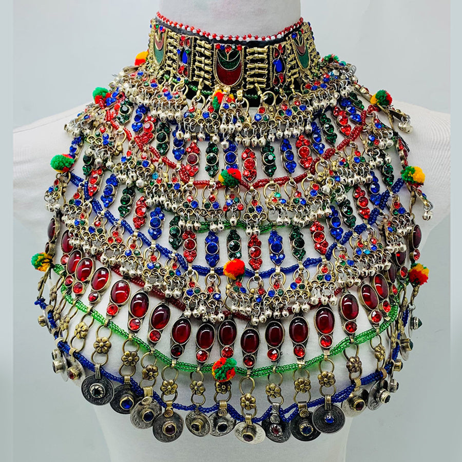 Vintage Multicolor Layered Choker Necklace