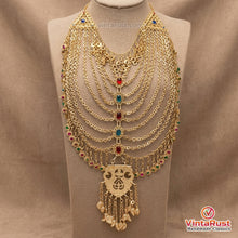 Load image into Gallery viewer, Vintage Multilayers Bib Necklace With Dangling Big Pendant
