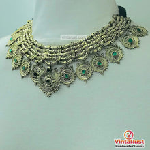 Load image into Gallery viewer, Vintage Multilayers Green Stones Coins Choker Necklace
