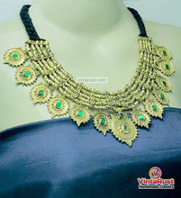 Load image into Gallery viewer, Vintage Multilayers Green Stones Coins Choker Necklace

