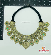Load image into Gallery viewer, Vintage Multilayers Green Stones Coins Choker Necklace
