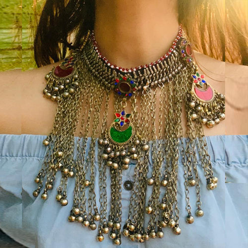 Vintage Long Bells Nomadic Choker Necklace