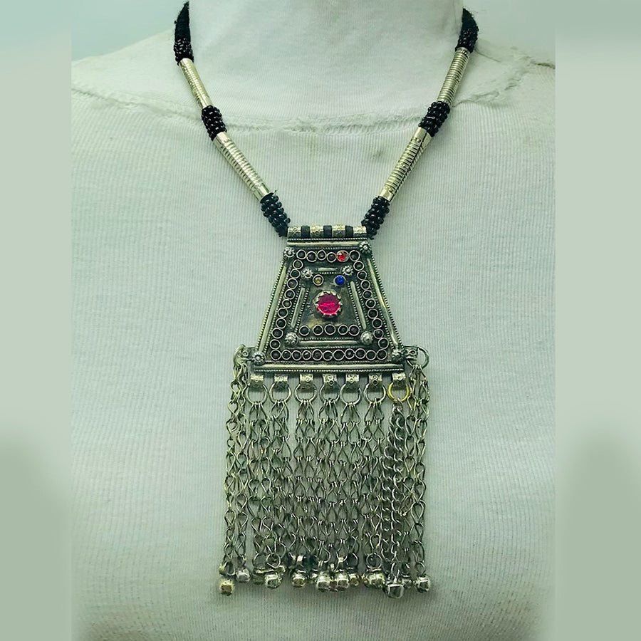 Vintage Pendant Middle Eastern Silver Necklace