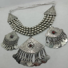 Load image into Gallery viewer, Vintage Silver Kuchi Necklace With Dangling Pendants
