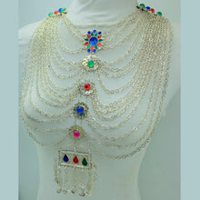 Load image into Gallery viewer, Vintage Silver Layered Bib Necklace
