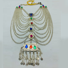 Load image into Gallery viewer, Vintage Silver Layered Bib Necklace
