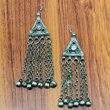 Load image into Gallery viewer, Vintage Silver Long Bells Earrings
