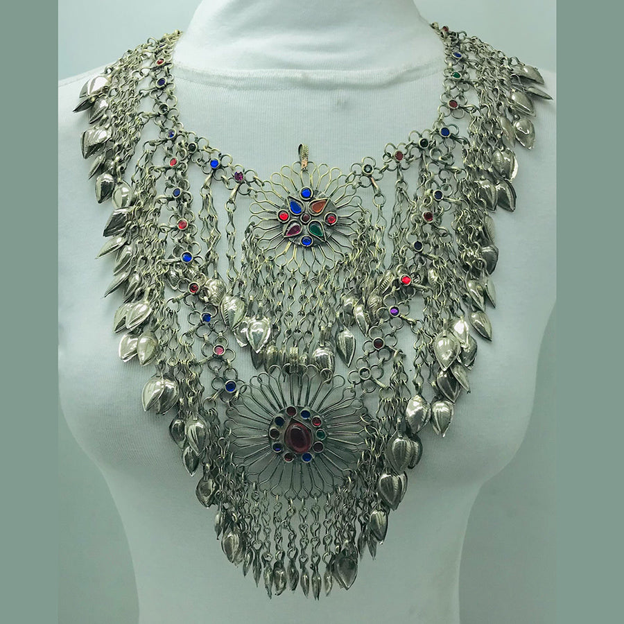 Vintage Tribal Oversized Bib Necklace