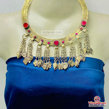 Load image into Gallery viewer, Vintage Tribal Red Stone Statement Choker Necklace
