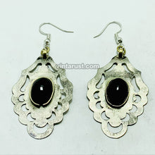 Load image into Gallery viewer, Vintage Turkmen Earrings With Black Onyx
