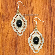 Load image into Gallery viewer, Vintage Turkmen Earrings With Black Onyx
