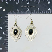 Load image into Gallery viewer, Vintage Turkmen Earrings With Black Onyx
