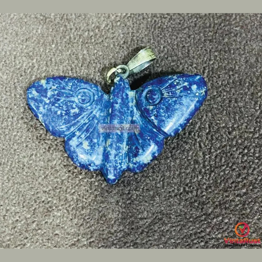 Minimalist Butterfly Shape Lapis Pendant