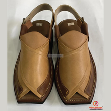 Load image into Gallery viewer, Handcrafted Two-Tone Peshawari Chappal
