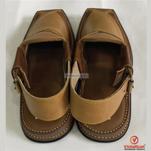Load image into Gallery viewer, Handcrafted Two-Tone Peshawari Chappal
