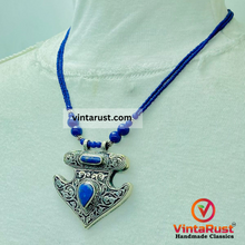 Load image into Gallery viewer, Handmade Tribal Chain Lapis Lazuli Necklace
