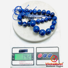 Load image into Gallery viewer, Vintage Lapis Lazuli Blue Bead Necklace
