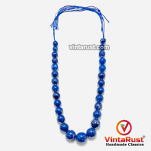 Load image into Gallery viewer, Vintage Lapis Lazuli Blue Bead Necklace

