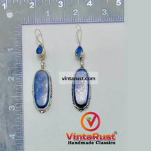 Load image into Gallery viewer, Lapis Lazuli Long Dangle Statement Earrings
