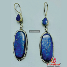 Load image into Gallery viewer, Lapis Lazuli Long Dangle Statement Earrings
