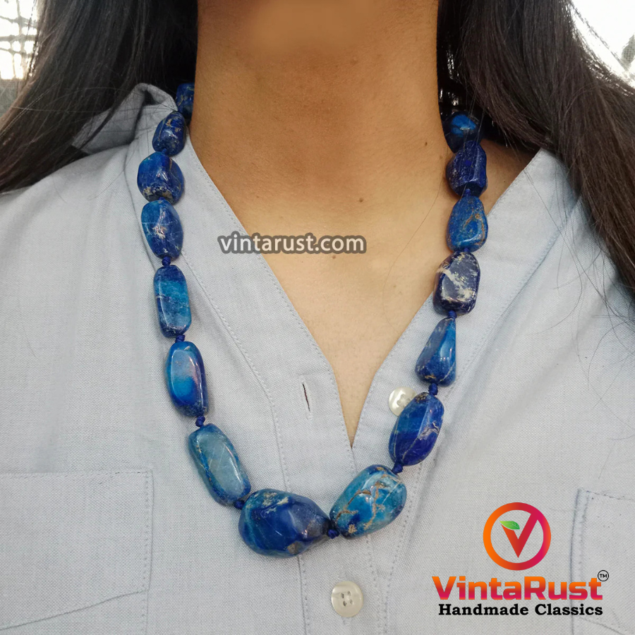Handmade Lapis Lazuli Gemstone Necklace
