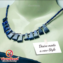 Load image into Gallery viewer, Lapis Lazuli Stone Beaded Light Weight Necklace
