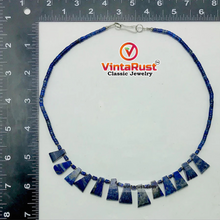Load image into Gallery viewer, Lapis Lazuli Stone Beaded Light Weight Necklace
