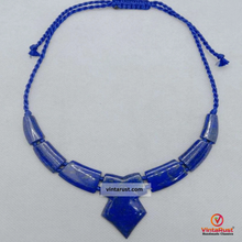 Load image into Gallery viewer, Antique Lapis Lazuli Stone Choker Necklace
