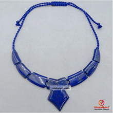 Load image into Gallery viewer, Antique Lapis Lazuli Stone Choker Necklace

