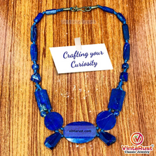 Load image into Gallery viewer, Vintage Lapis Lazuli Stone Beaded Tribal Necklace
