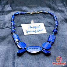 Load image into Gallery viewer, Vintage Lapis Lazuli Stone Beaded Tribal Necklace
