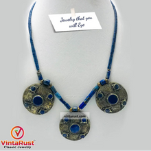 Load image into Gallery viewer, Lapis Lazuli Stone Beaded Necklace With Three Motifs
