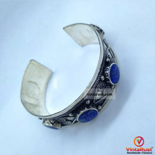 Load image into Gallery viewer, Handmade Blue Lapis Stones Bracelet, Statement Boho Cuff
