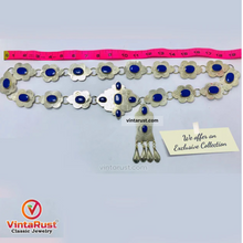 Load image into Gallery viewer, Turkman Belly Chain Inlaid With Lapis Stones
