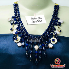 Load image into Gallery viewer, Handcrafted Lapis Choker Mala With Vintage Coins
