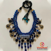 Load image into Gallery viewer, Handcrafted Lapis Choker Mala With Vintage Coins
