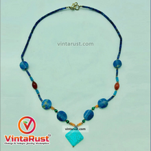 Load image into Gallery viewer, Lapis and Turquoise Beaded Necklace
