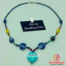 Load image into Gallery viewer, Vintage Lapis and Turquoise Stones Beaded Necklace
