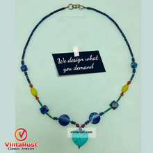 Load image into Gallery viewer, Vintage Lapis and Turquoise Stones Beaded Necklace
