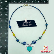 Load image into Gallery viewer, Vintage Lapis and Turquoise Stones Beaded Necklace
