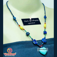 Load image into Gallery viewer, Vintage Lapis and Turquoise Stones Beaded Necklace
