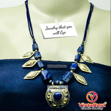 Load image into Gallery viewer, Tribal Lapis Stone Beaded Vintage Necklace
