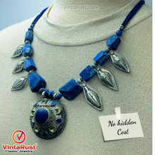 Load image into Gallery viewer, Tribal Lapis Stone Beaded Vintage Necklace
