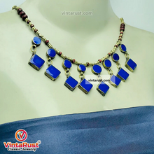 Load image into Gallery viewer, Tribal Dangling Lapis Stone Jewelry Set

