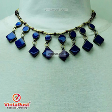 Load image into Gallery viewer, Tribal Dangling Lapis Stone Jewelry Set
